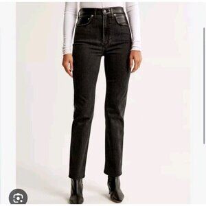 Abercrombie & Fitch A&F The '90s Relaxed Jean Black High Rise Size 36/22 Long